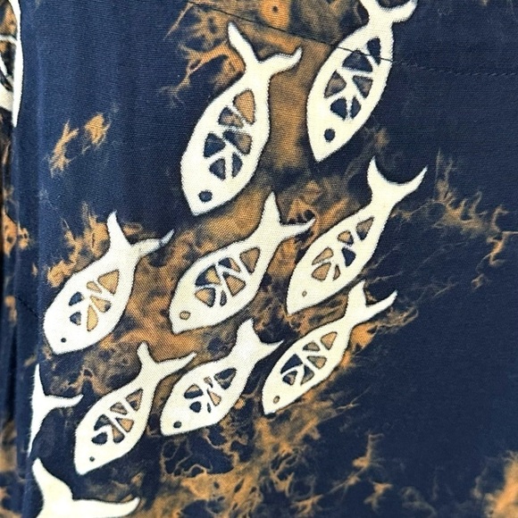 Vintage 90s Far Away Tropical Tie Dye Fish Maxi Dress & Top Set Size Large Beach - Picture 14 of 16